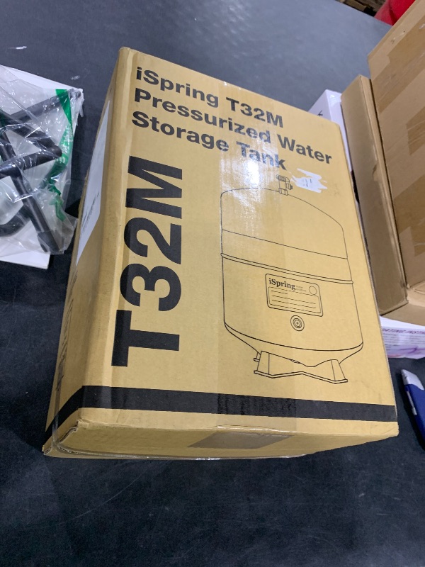 Photo 1 of iSpring T32M Pressurized Water Storage Tank with Ball Valve for Reverse Osmosis RO Systems, 4 Gallon, 1/4" Tank Valve Included, White