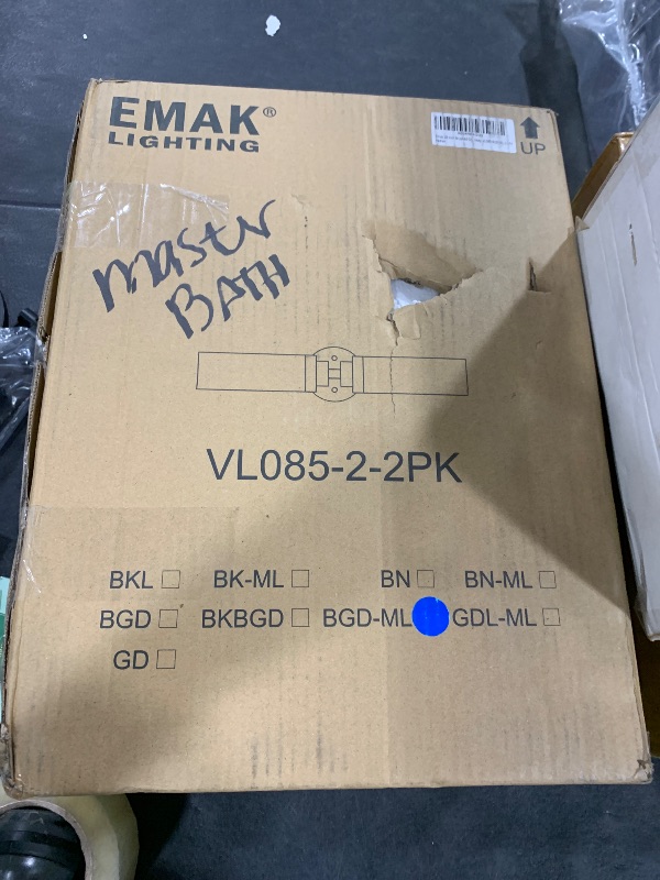 Photo 1 of Emak 2 Pack Brushed Gold Bathroom Light Fixtures, 2 Light Bathroom Vanity Light with Milk Glass Shade, 22 Inch Modern Wall Sconce for Bath, Mirror, VL085-BGD-ML-2-PK