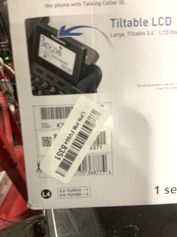 Photo 1 of Panasonic Corded Phone/Cordless Phone with Answering Machine, Advanced Call Block and 2-Way Recording, 2 Handsets Expandable up to 6 Cordless Handsets - KX-TGF852B (Black)