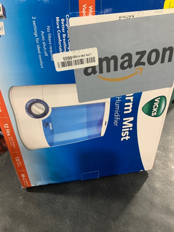 Photo 1 of Vicks Warm Mist Humidifier Filter?Free 1?Gal Tank, Auto Shut?Off, Night Light, VapoPad and VapoSteam Compatible