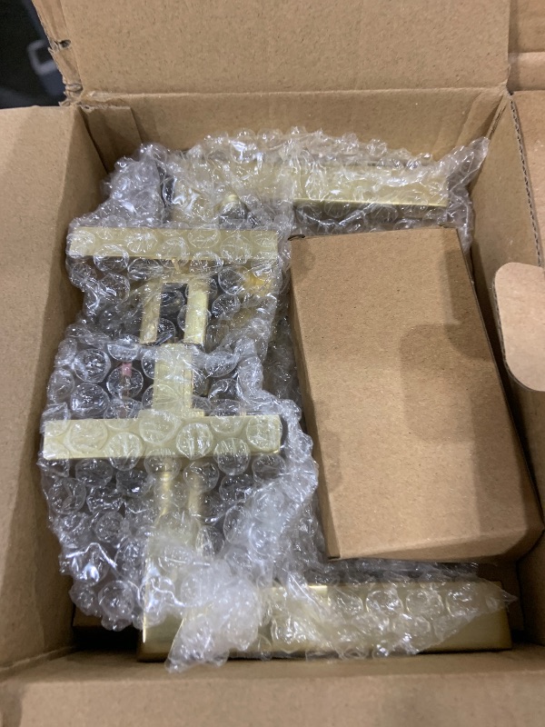 Photo 1 of Goldenwarm Entry Door Handles with Lock and Key, Zinc Alloy Heavy Duty Brushed Gold Locking Exterior Door Handle, Keyed Door Lever with Locks and Keys for Bedroom (6 Pack)