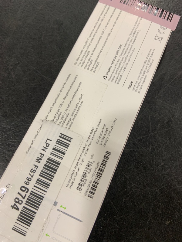 Photo 1 of Apple Pencil (USB-C): Device Compatibility Check Required - Pixel-Perfect Precision, Tilt Sensitivity, Perfect for Note-Taking, Drawing, and Signing Documents. Charges and Pairs with USB-C