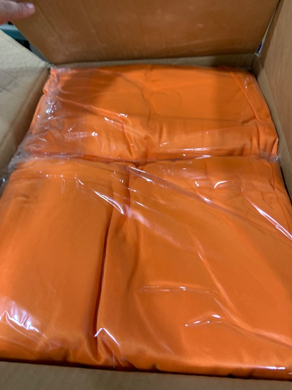 Photo 1 of Heneger 8 Pack Orange Round Tablecloth 120 Inch Easter Spring Wrinkle Resistant Orange Table Cloth Reusable and Washable Polyester Fabric for Buffet Wedding Party and Banquet