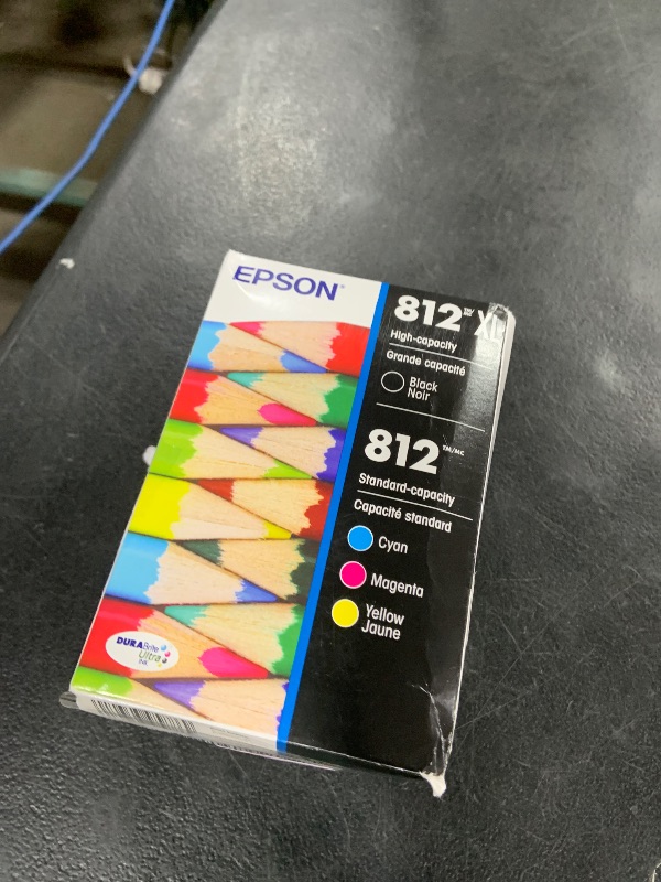 Photo 1 of EPSON 812 DURABrite Ultra Ink High Capacity Black & Standard Color Cartridge Combo Pack (T812XL-BCS) Works with WorkForce Pro WF-7310 ,7820, 7840, EC-C7000