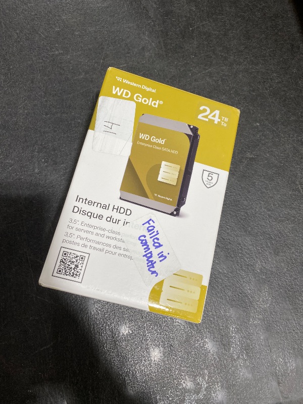 Photo 1 of Western Digital 24TB WD Gold Enterprise Class SATA Internal Hard Drive HDD - 7200 RPM, SATA 6 Gb/s, 512 MB Cache, 3.5" - WD242KRYZ