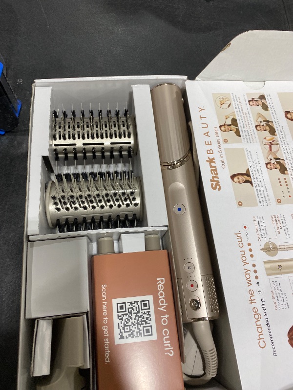 Photo 1 of Shark FlexStyle Air Styling & Drying System, Powerful Hair Dryer Brush & Multi-Styler with Auto-Wrap Curlers, Paddle Brush, Oval Brush, Concentrator Attachment, Stone, HD430