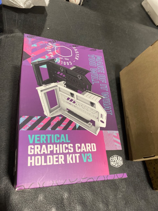 Photo 1 of Cooler Master Vertical GPU Holder Kit V3, for E-ATX/ATX/mATX PC Case & PCI-E 4.0 Devices, Adjustable Modular Video Card Support, Thick SGCC Steel Bracket, 165 mm Riser Cable Included - Black