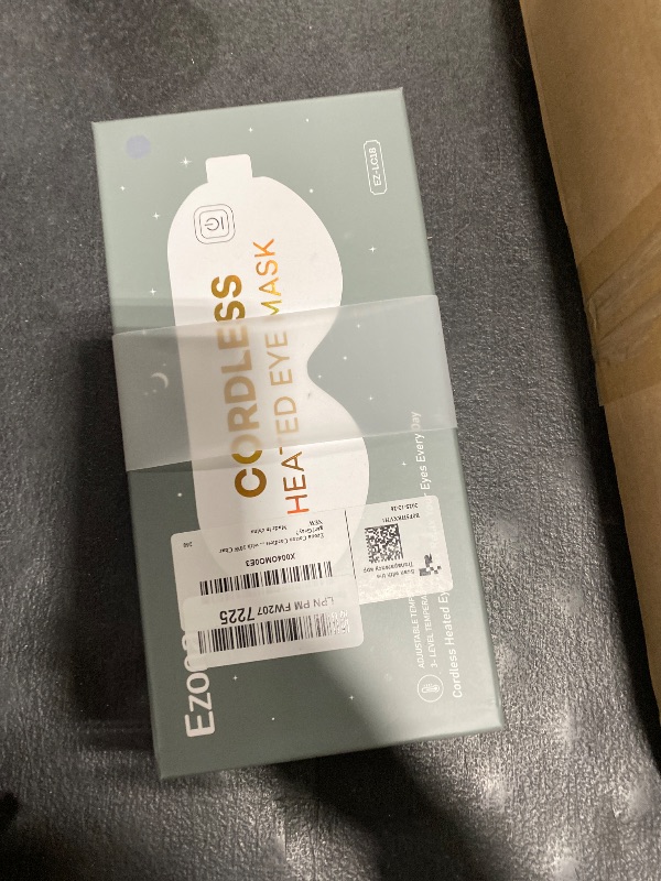 Photo 1 of Ezona Cotton Cordless Heated Eye Mask, 2000mAh Warm Eye Compress Mask for Dry Eyes, Washable Eye Heating Pad for Travel, MGD,Blepharitis, Sinus Migraine with 10W Charger?Gray?