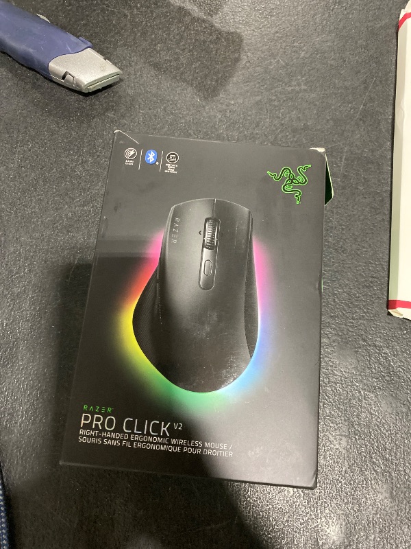 Photo 1 of Razer Pro Click V2 Wireless Mouse: Right-Handed Ergonomic Design with Thumb Rest - AI Prompt - Long Battery Life - Multi Device Connectivity via 2.4GHz, Bluetooth, or USB C Wired Mode - Chroma RGB