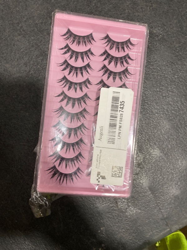 Photo 1 of 10 Pairs Manga Lashes Wet Look Japanese Style Cosplay Spiky Eyelashes Anime Lashes 16mm Wispy Thick Faux Mink Doll Eyelash Extension Look Like Individual Clusters by Augenli (02)