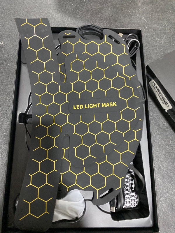 Photo 1 of Yahi Red Light Photon Facial & Neck Mask with Remote Control, 7 Custom Modes with Infrared, Portable & Rechargeable with Timer for Home Use, 175 High-Density Light Beads, Black