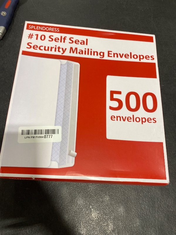 Photo 1 of #10 Envelopes Letter Size Self Seal | 500 Business Mailing Security Peel and Sealing Envelope | 100% Tinted | no 10 White Windowless Legal Regular Plain Envelops Pack | 4-1/8 x 9-1/2 Inches | 24 LB