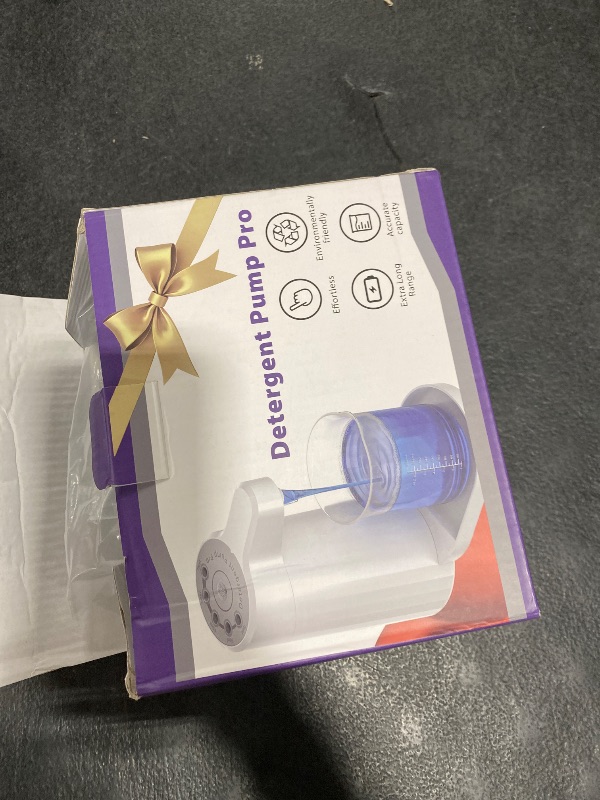 Photo 1 of Electric Laundry Detergent Dispenser Pump, One-Press 15-75ml, Fast Dispense from-Large-Container, Rechargeable 2Ah, No-Spill, for Liquid Soap, Fabric Softener, Laundry Room Organization (White)