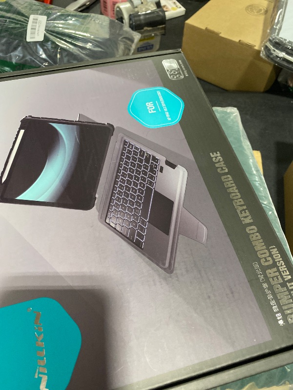 Photo 1 of Nillkin iPad 9th Generation (10.2", 2021) Case with Detachable Keyboard, Magic Trackpad, 7-Colors Backlit, Portrait/Landscape Modes, Rugged Keyboard Case with Camera Cover for iPad 8th/7th Gen, Black