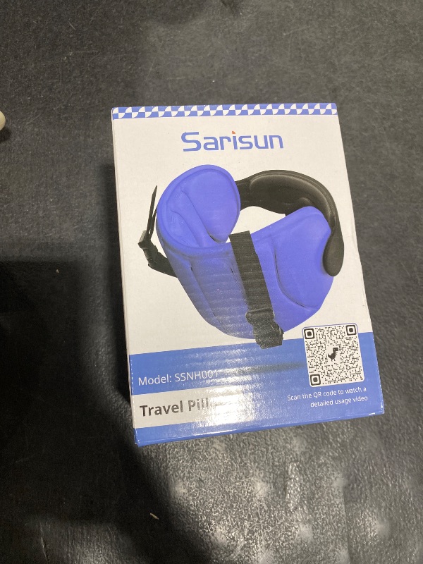 Photo 1 of SARISUN Travel Pillows for Airplanes, 360° Support Headrest Pillow with Eye Mask for Sleeping, Travel Airplane Pillow for Long Flights Car Road Trip, Travel Accessories Stop Bobblehead, Black