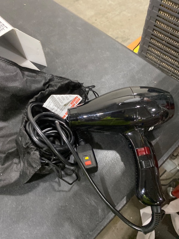 Photo 1 of Elchim 3900 Light Ionic Professional Dryer, Lightweight with 2 Concentrators Included, Black