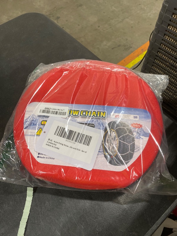 Photo 1 of Auto-Fixing Snow Chains, 30s Quick Fit Easy Installation Tire-Chains, Portable Reusable High Carbon Steel Anti Slip Tire Chain for Passenger Car, Pickup Trucks and SUV - Set of 2