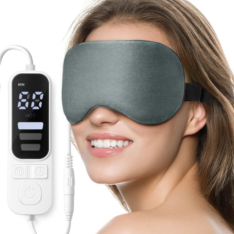 Photo 1 of Heated Eye Mask, Cordless Warm Eye Compress for Dry Eyes Blepharitis, Light Blocking Heat Eye Mask for Men Women, 1000mAh Rechargeable Battery and Washable Cover