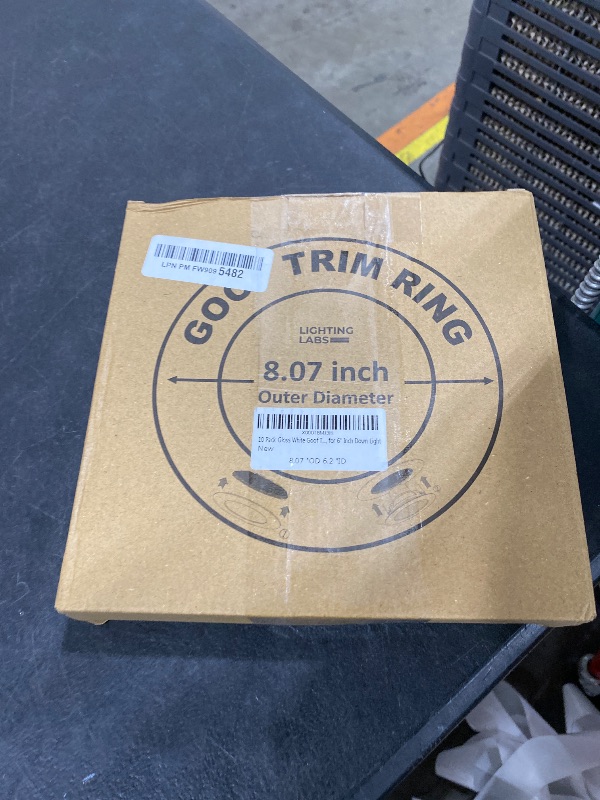 Photo 1 of 10 Pack Gloss White Goof Trim Ring for 6" Inch Recessed Lighting Trims Can Lighting Down Light, Outer Diameter 8.07 Inches