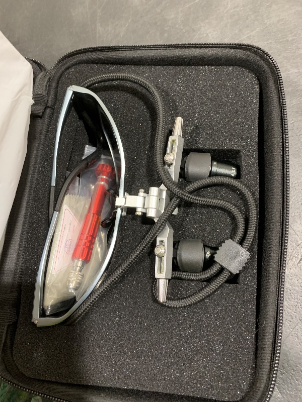 Photo 1 of VIBURISH 4X 48 ° Ergo Ultra Lightweight Loupe Ergo Optical Loupes Flip Up Magnifying Glasses Adjustable Working Distance 350-450mm for Dental Medical Ergonomic Binocular Loupes