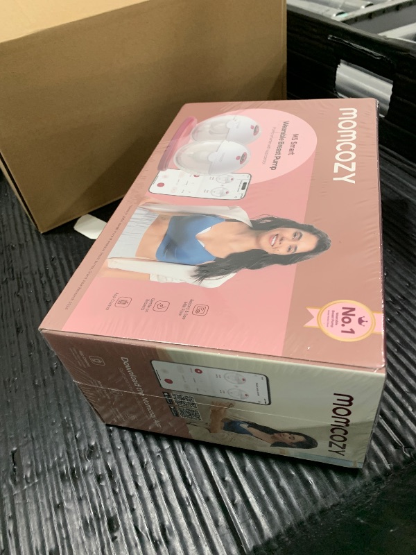 Photo 1 of Momcozy M5 Smart APP Controlled Wearable Breast Pump, Hands-Free Wireless Electric Pump, 3 Modes 9 Suction Levels, BPA-Free, Portable Lightweight, 24mm Flange, 2-Pack Cozy Red