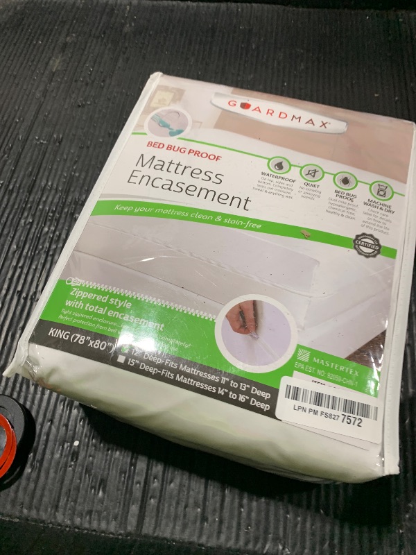 Photo 1 of Guardmax Jersey Knitted King Zippered Mattress Encasement - Waterproof & Bed Bug Proof Mattress Protector - Comfortable, Soft, and Noiseless Zippered Bedding - Dust Mite Proof (78 x 80 x 12)