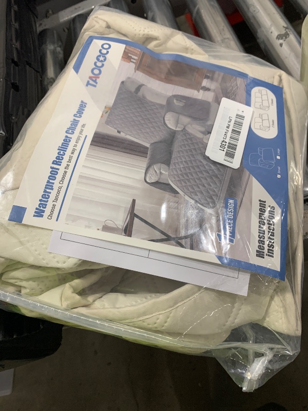 Photo 1 of TAOCOCO 100% Waterproof Recliner Chair Cover Non-Slip Reclining Cover for Recliner Chair Washable Chair Seat Cover with Elastic Straps for Pets Sofa Slipcover with Pocket (Small 23'', Ivory)