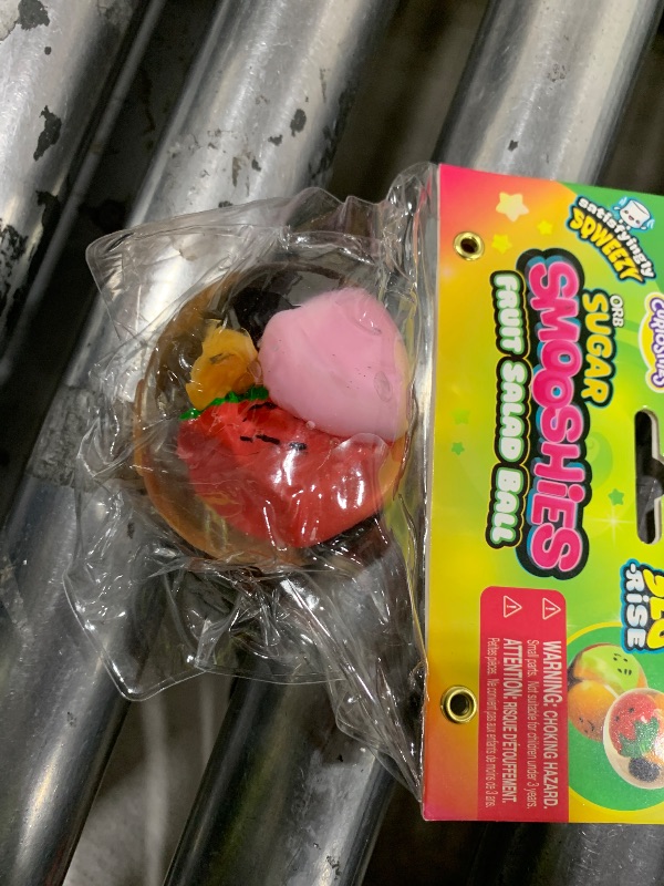 Photo 1 of |**1 PACK, USED** ORB Curiosities Fruit Salad Sugar Smoosh Slow Rise Sugar Ball - Squishy, Stretchy, Fruit Filled Stress Ball Squishy for Play and Stress Relief - Sugar Ball Fidget Toys for Kids and Adults