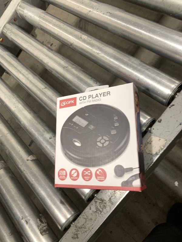 Photo 1 of GPX PC332B Portable CD Player with Anti-Skip Protection, FM Radio and Stereo Earbuds - Black