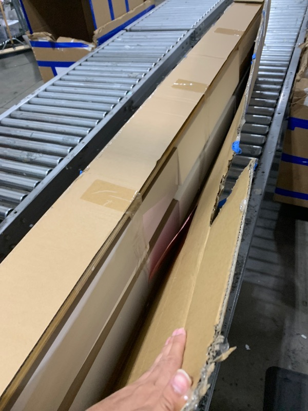 Photo 1 of FREDBECK Sliding Closet Doors 48x80(Double 25inch),Bypass Barn Door with Hardware,for Bedroom,White,H Frame,Assemble Required