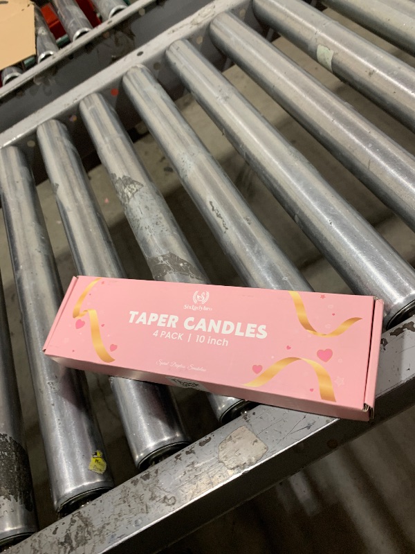 Photo 1 of 10 Inch Cream Spiral Taper Candles for Home Decoration, 4 Pack Pink-Gradient Candlesticks for Dinner Party Wedding Holiday