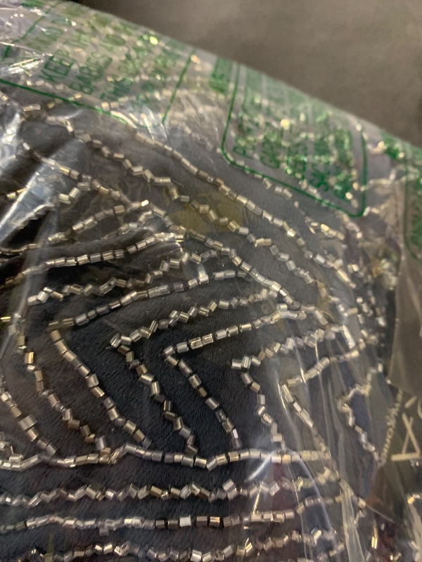 Photo 1 of J Kara Womens Plus Size Scoop Neck Line with 3/4 Sleeve Beaded Top Long Dress, Grey/Multi, 20W