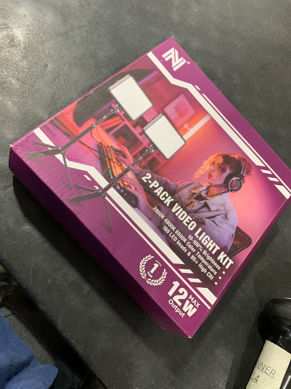 Photo 1 of 2-Pack LED Video Light Kit, NiceVeedi Studio Light, 2800-6500K Dimmable Photography Lighting Kit with Tripod Stand&Phone Holder, 73" Stream Light for Video Recording, Game Streaming, YouTube