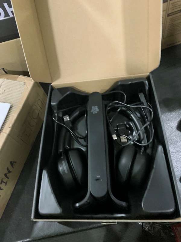 Photo 1 of Bluetooth Headset, Wireless Headset with Mic for Work, Qualcomm Chipeset Dongle, V5.4 Headsets with Microphone for Work, Wireless Noise Cancelling Headphones Busy/Mute Light for PC Computer Office WFH