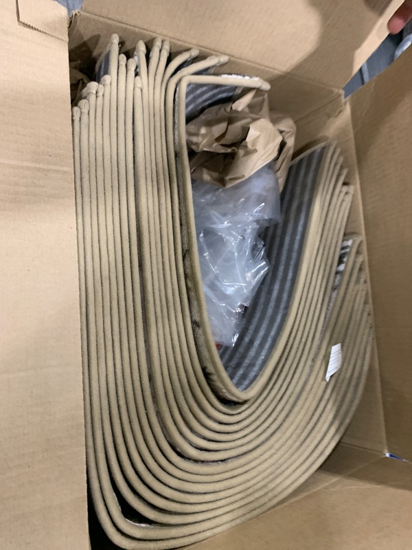 Photo 1 of  Non Slip Carpet Stair Treads with Reusable Adhesive for Kids Elders and Dogs, Surface Polyester TPR Backing Stair Runner Rugs,