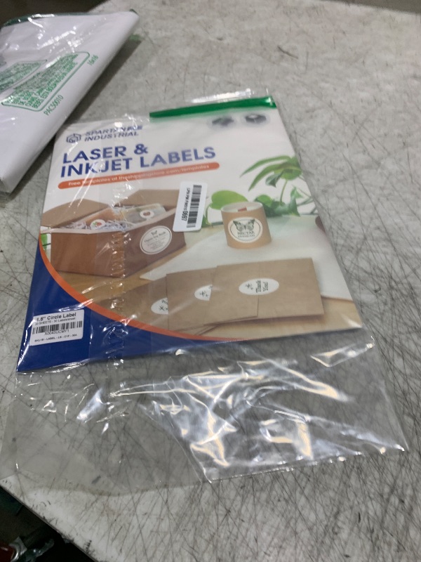 Photo 1 of 1.5" Printable Round Labels for Laser and Inkjet Printers - 900 Blank Labels, 30 Sheets for Thank You Stickers, Price Tags, QR Codes, Business Logos - Spartan Industrial Template C003