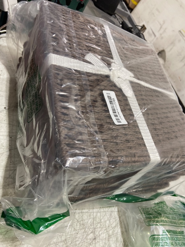 Photo 1 of UBBCARE 4 Pack Wicker Basket, 13×13 Storage Cubes with Label, Foldable Cube Storage Bin with Handle, Square Storage Basket for Shelves, Woven Paper Rope Basket for Organizing, Brown