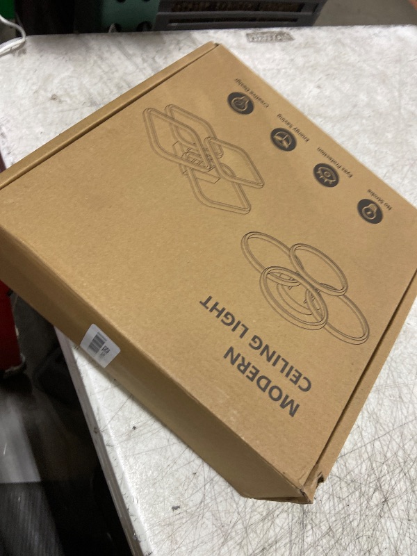 Photo 1 of CANEOE Modern LED Ceiling Light, 4 Rings Dimmable Ceiling Light Fixture with Remote Control, Flush Mount Ceilings Lamp for Living Room Dining Room Kitchen Bedroom