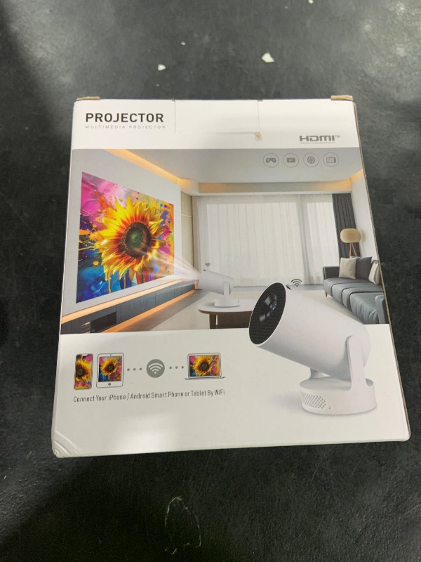 Photo 1 of Mini Portable Projector with 4K Support, Bluetooth 5.4 WIFI6, 5watt Sound Base Speaker, 160 ANSI, Android 11, 210° Rotation , Auto Keystone Correction Video Projector HY300 ULTRA