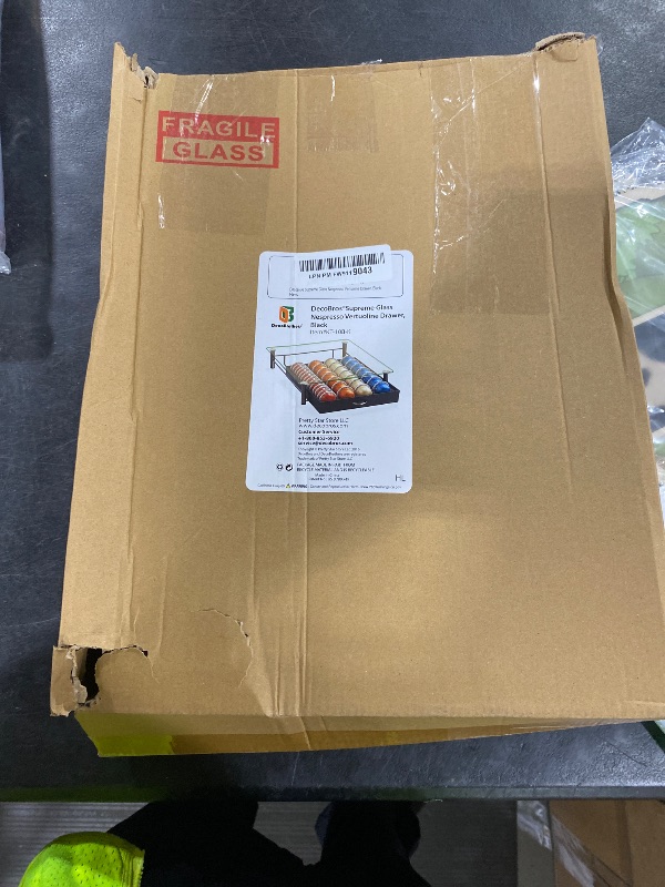 Photo 1 of DecoBrothers Crystal Tempered Glass Vertuo Pod Holder Drawer, 28 Large or 56 Small Nespresso Capsule Organizer, Black