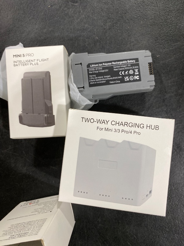 Photo 1 of YATEOO Intelligent Flight Battery Plus(2-Pack) with Bi-Directional Charging Hub for DJI Mini 5 Pro 5000 mAh 47 Mins Flight Time Upgrade 2026 (2 Batteries with Charger)