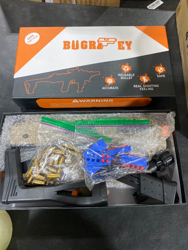 Photo 1 of Bugrtey Two Modes Toy Gun Shell Ejecting Rifle with 80 Soft Bullets 40 Shells 2 Clips Soft Bullet Toy Guns Outdoor Shooting Games Christmas Halloween Birthday Gifts