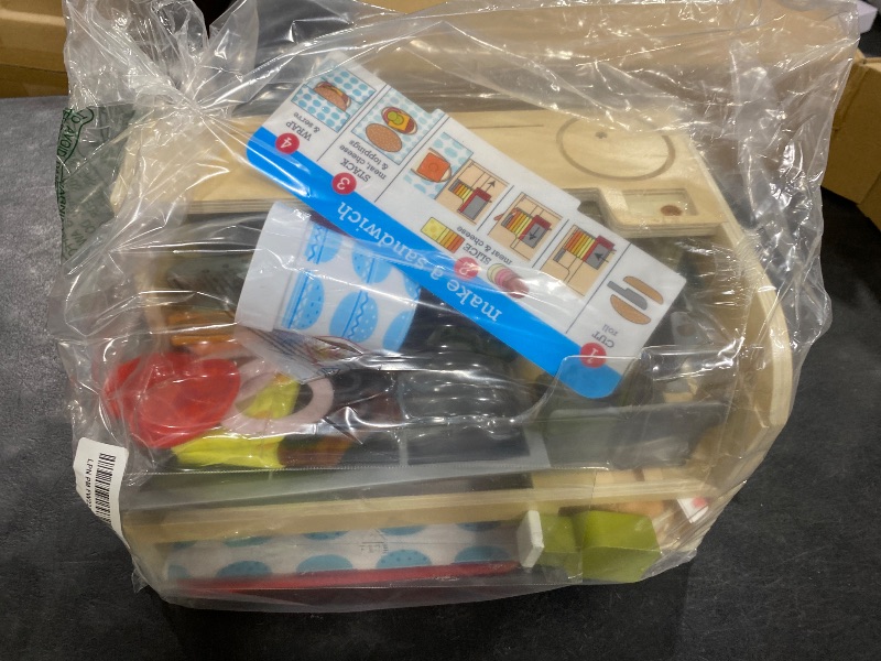 Photo 1 of Melissa & Doug Slice-Stack-Serve, Wooden Sandwich Counter Pretend Play Store with Play Food Toys, Play Money & Deli Slicer, Preschool Toys for Kids 3+