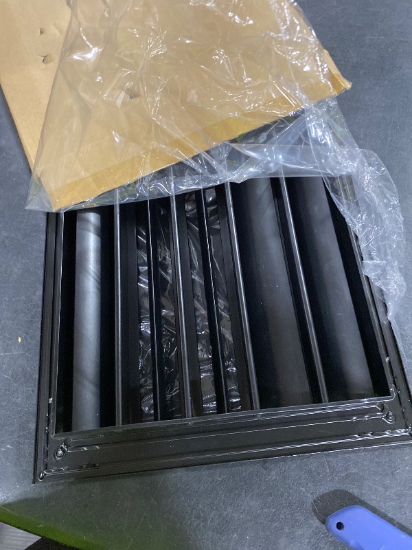 View 2 of 12x10 Modern AC Vent Cover – Decorative Air Vent Register Grille, Linear Slot Diffuser, Adjustable Airflow, Quiet Operation, HVAC Vent Cover for Ceiling, Wall & Floor, Black Aluminum Alloy