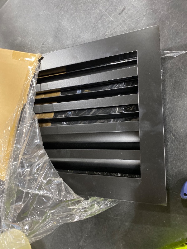 View 3 of 12x10 Modern AC Vent Cover – Decorative Air Vent Register Grille, Linear Slot Diffuser, Adjustable Airflow, Quiet Operation, HVAC Vent Cover for Ceiling, Wall & Floor, Black Aluminum Alloy