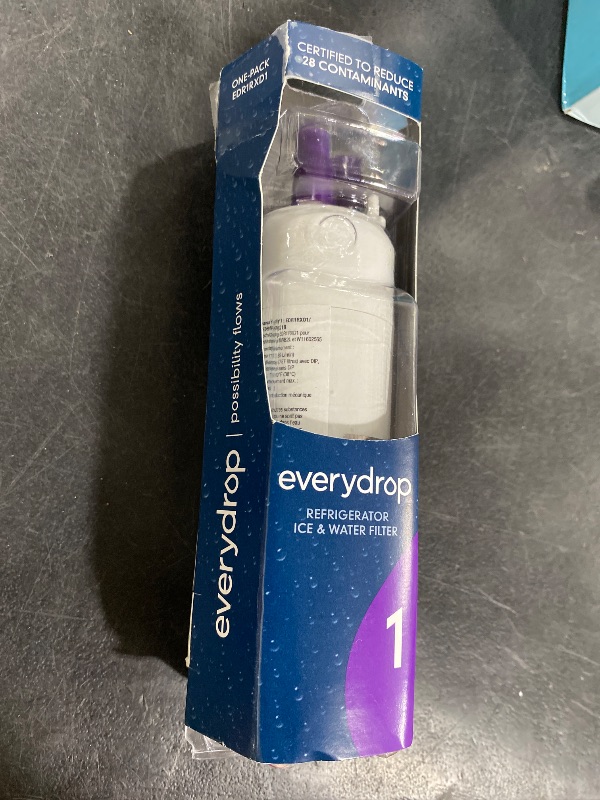 Photo 1 of everydrop by Whirlpool Ice and Water Refrigerator Filter 1, EDR1RXD1, Single-Pack , Purple