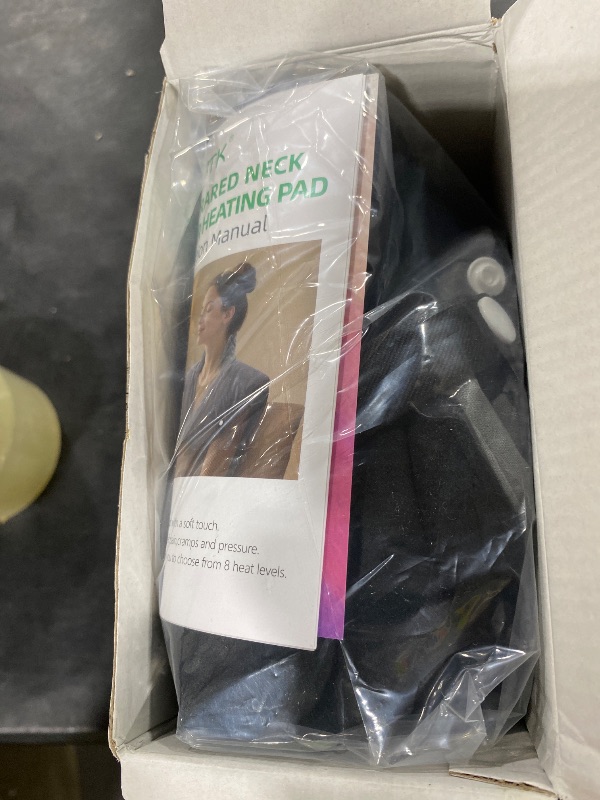 Photo 1 of Far Infrared Heating Pad for Neck and Shoulders and Back - 6X Deeper Pain Relief, Graphene 30s Fast Heat, 8 Heat Setting, 16 Timer, Automatic Memory, Weighted Heating Pads Gift for Women&Men (Black)