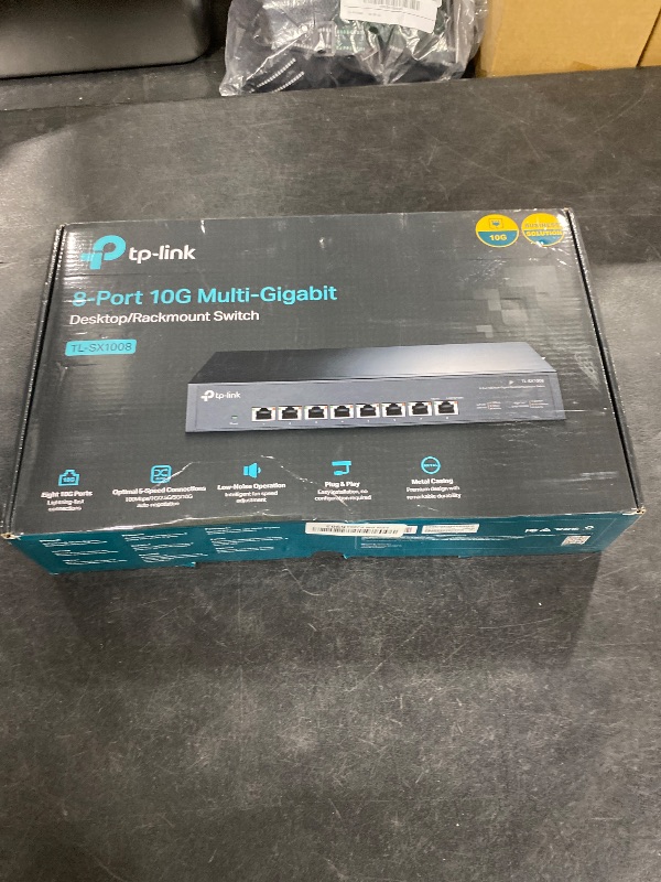 Photo 1 of TP-Link TL-SX1008 | 8 Port 10G/Multi-Gig Unmanaged Ethernet Switch | Desktop/Rackmount | Plug & Play | Sturdy Metal Casing | Speed Auto-Negotiation, Free Expert Help