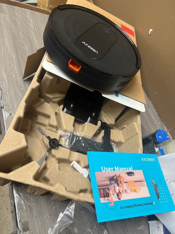 Photo 1 of Airzeen Robot Vacuum - Robotic Vacuum Cleaner with Carpet Boost, 120Mins Max, Customized Cleaning, Vacuum Robot for Self-Charge, Remote/App/Alexa Control for Pet Hair/Hard Floor/Low-Pile Carpet, R7