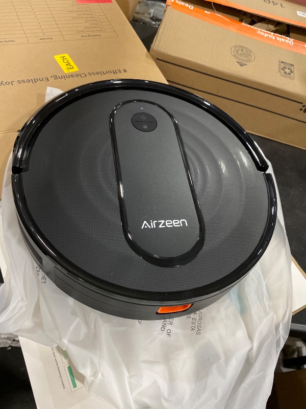 Photo 1 of Airzeen Robot Vacuum - Robotic Vacuum Cleaner with Carpet Boost, 120Mins Max, Customized Cleaning, Vacuum Robot for Self-Charge, Remote/App/Alexa Control for Pet Hair/Hard Floor/Low-Pile Carpet, R7